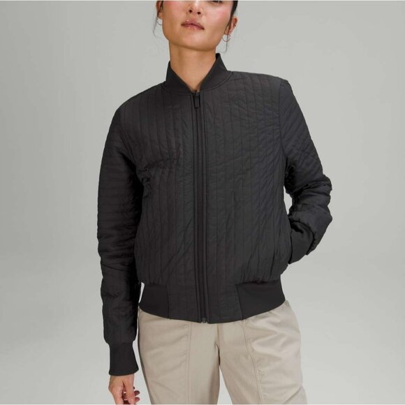 Lululemon Non-Stop Cotton Bomber Jacket in Black - Picture 1 of 15